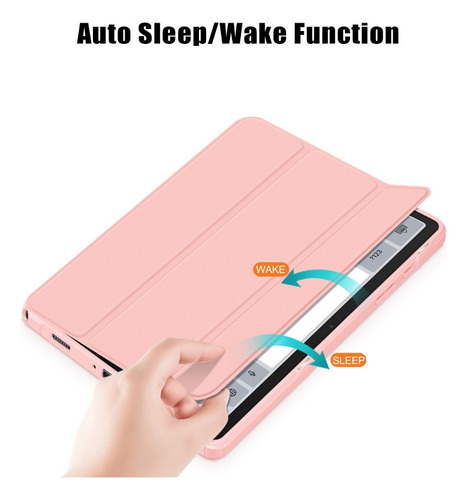 Hhfunda Rosa De 3 Pliegues De Color Sólido Para Galaxy Tab A