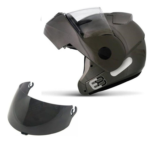 Capacete Ebf E8 Solid Robocop Branco + Viseira Fume