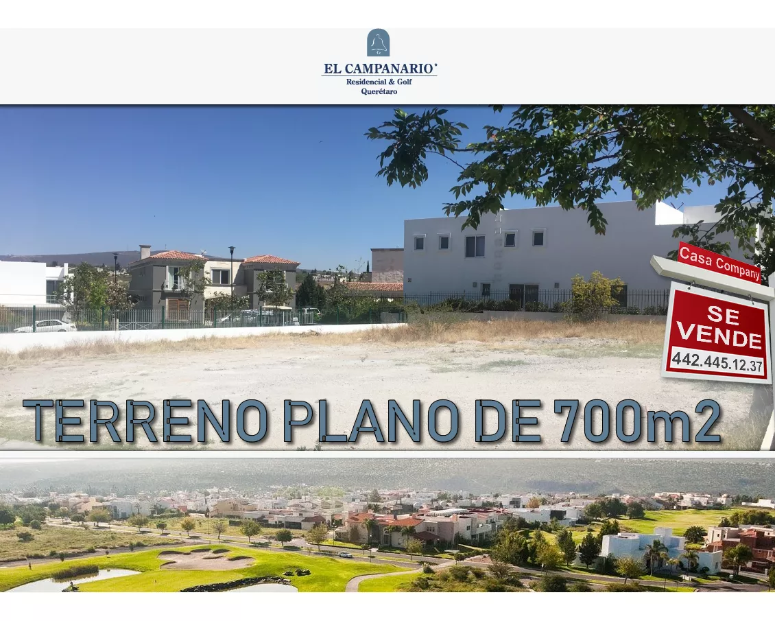 Precioso Terreno Plano En El Campanario - 700 M2, Vive Al Ma