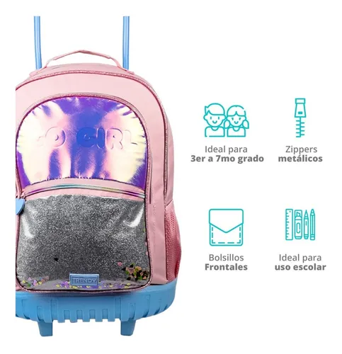 Mochila Rosa de Niña Para El Colegio