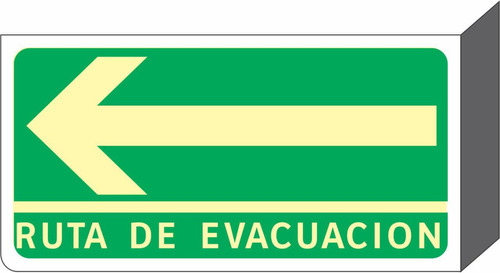 Ruta De Evacuación Izquierda(bandera)  Estireno 40x20 Foto