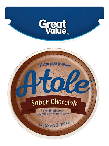 Atole Great Value Sabor Chocolate 45g Polvo Para Preparar