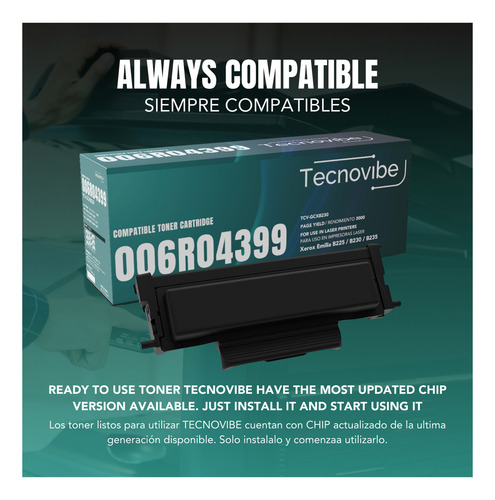 Toner Alternativo Tecnovibe 006r04399 Para Xerox Emilia B230 B235 B225