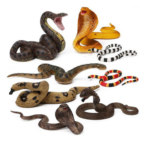 Uandme 8 Piezas Figuras De Juguete De Serpientes Falsas Real