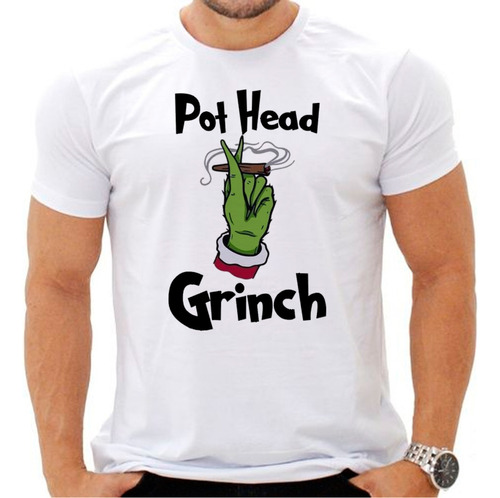 Camisa Camiseta Grinch Duende Verde Natal Cannabis Vibe O10