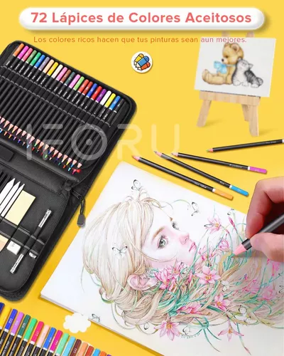 Kit De Lápices De Dibujo Y Boceto Con Accesorios 71 Pzs.