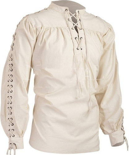 Blusa Para Hombre Pirata Camisa Medieval Renacentista