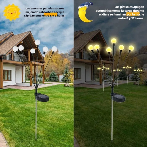 2 Lámparas Solares Con Forma De Luciérnaga De 10 Led Para Ex