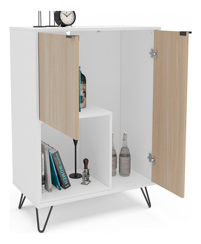 Aparador Cayman 2 Portas 1 Prateleira Branco/legno Salinas