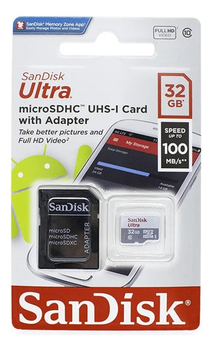 Cartão Memória Sandisk Ultra 32gb Original 100mb/s Classe 10