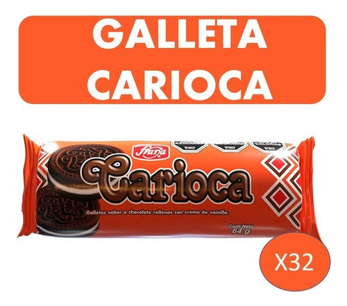 Galletas Carioca Fruna Caja De 32 Unidad
