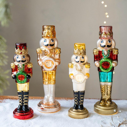 Figura De Cascanueces De Navidad Figuras Grande Base Dorada
