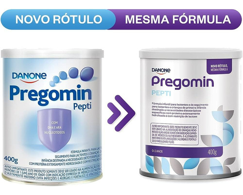Danone Pregomin Pepti fórmula infantil em pó sem glúten en lata de 1 de 400g  0  a 12 meses