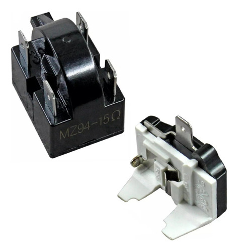 Kit Relé Ptc Y Protector Térmico Para Compresor 1/6 Hp 4 Pin