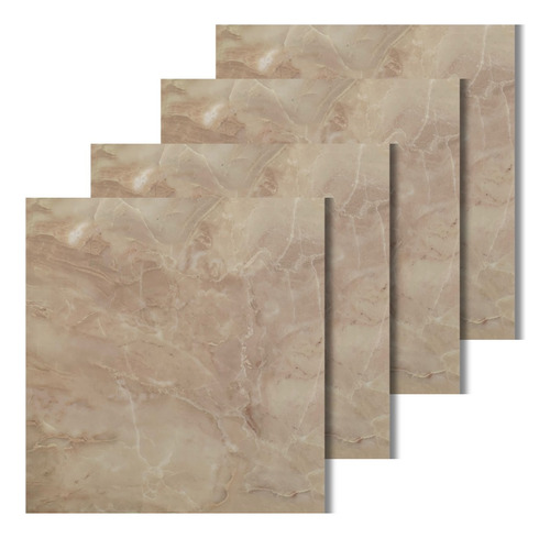 Pack 4 Láminas Mármol Beige Autoadhesivo Vinilo Pvc 60x60