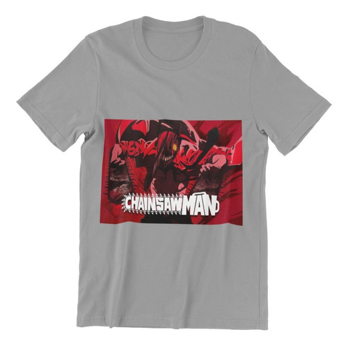 Polera Unisex Chainsaw Man Manga Red Estampado Algodon