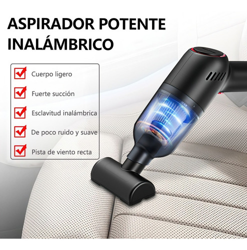 Imagen 2 de 10 de Aspiradora Mano Portátil Inaltárico Para Auto Hogar 9000pa