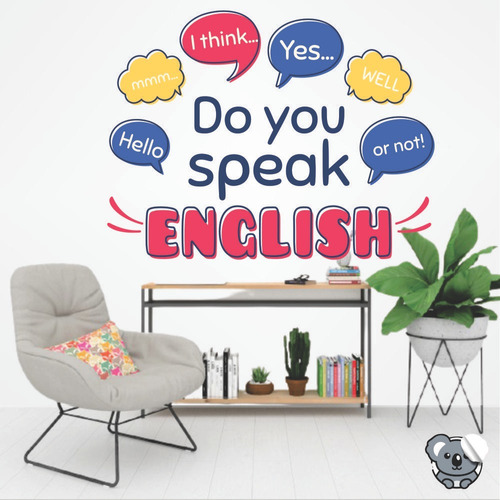 Adesivo De Parede Para Escola De Inglês Do You Speak English