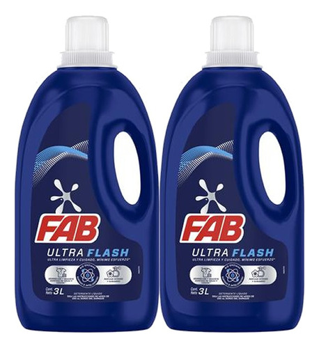 Fab Detergente Gel Ultra Flash 3 Lx 2 - L a $13150