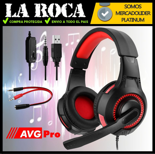 Auricular Gamer Led Microfono Xbox Pc Gaming Ps4 Games