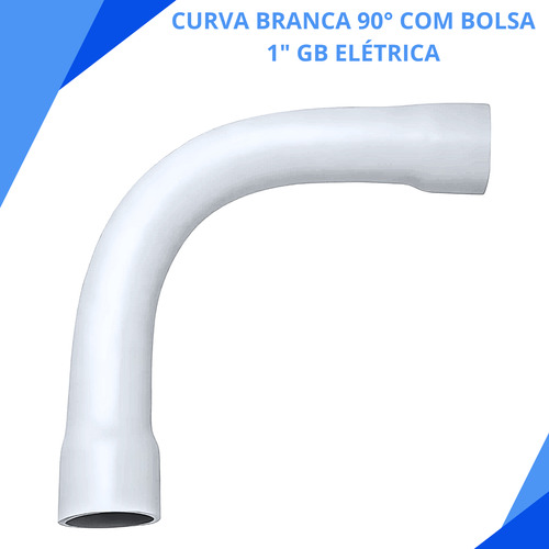Curva Com Bolsa Condulete 90º Lisa 1 Pvc Branco 6 Peças