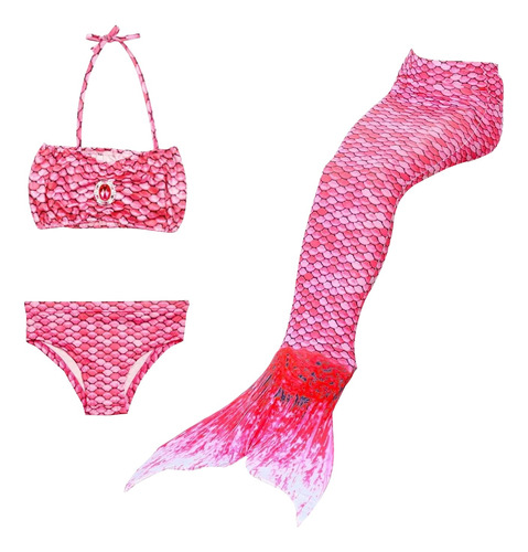 Bikini Malla Niñas Cola Sirena Traje De Baño Verano Piscina®