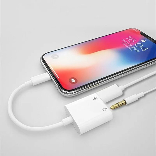Imagen 4 de 10 de Splitter Lightning Compatible iPhone Auricular 3.5mm - Carga