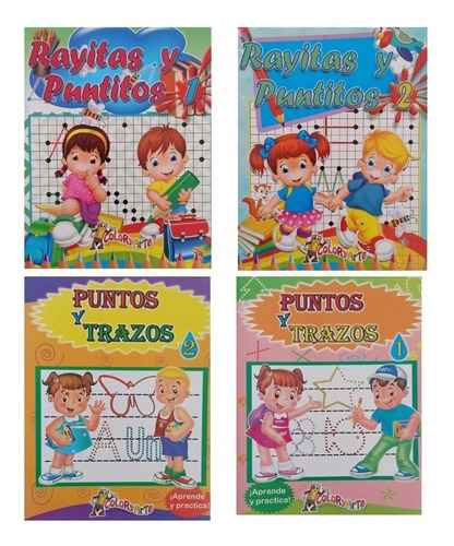 Paquete Preescolar Rayitas, Puntitos Y Trazos. (4 Piezas), De Coloryarte., Vol. 1. Editorial Coloriarte, Tapa Blanda En Español, 2020