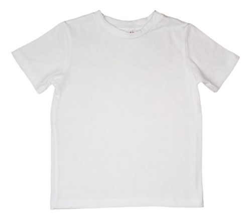 Remera Algodón Blanca Peinado Lisa Niño/niña Talle 2, 4 Y 6