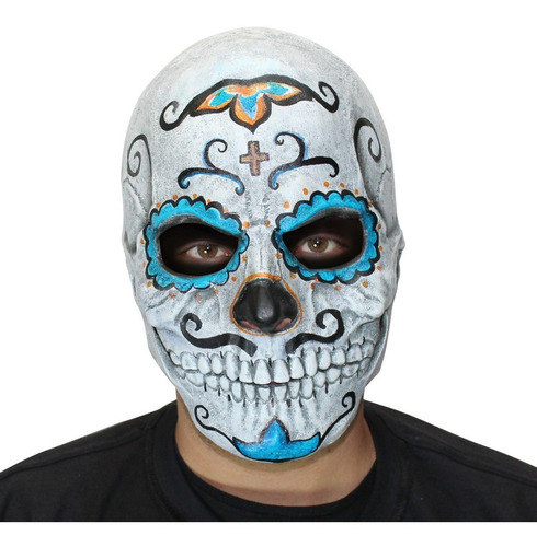 Máscara Catrin Skull Calavera Calaca Mexicana Día De Muertos Color Multicolor