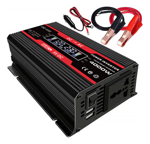 Inversor Para Coche 2024, 4000 W, Doble Onda Sinusoidal Usb