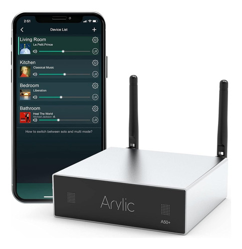 Amplificador De Sonido Multiroom Wifi Bt Arylic A50+