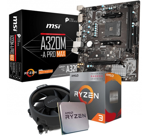 Imagen 3 de 8 de Pc Armada Msi A320m + Amd Ryzen 3 3200g + 8gb Ram + 256gb M2