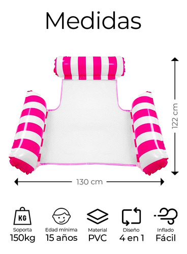 Flotador Inflable Para Alberca Hamaca Plegable