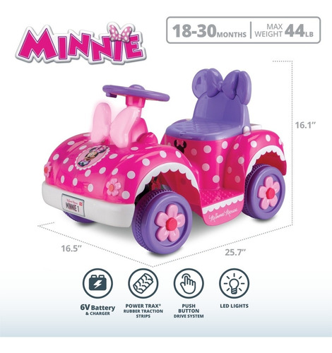 Moto Scooter Minnie Mouse Happy Helpers 6 Volt Sidecar