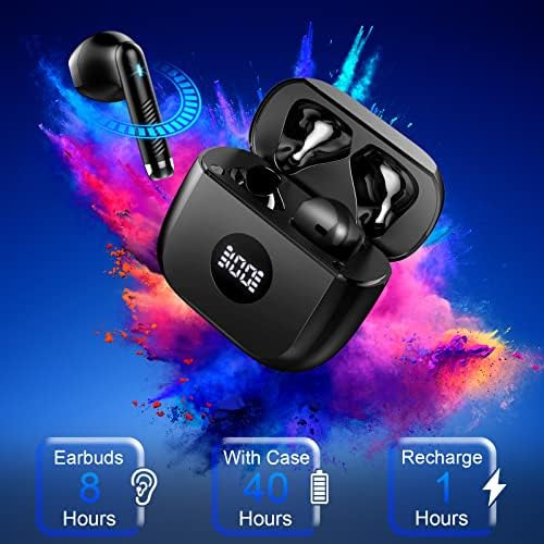 Auriculares Inalámbricos, Bluetooth 5.3 Auriculares Con Led