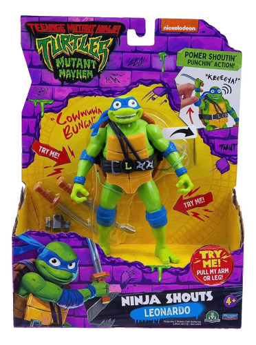 Tortuga Ninja Figura Articulada Con Sonido Ttm 83350