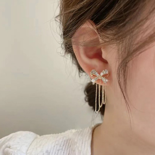 Pendientes De Cadena Con Forma De Lazo Para Mujer, A La Moda
