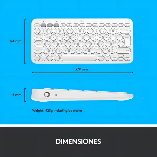 Teclado bluetooth Logitech QWERTY español color off white