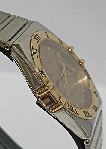 Reloj Auténtico Omega Constellation Manhattan Con Estuche Plateado Oro Dorado (Usado)