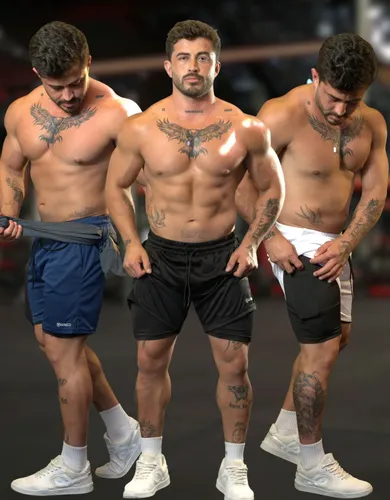 Kit 3 Shorts Duplo 2 Em 1 Com Bolsos Bermuda Academia Treino