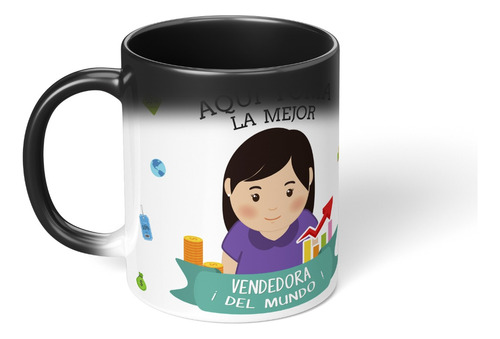 Taza Magica Cambia Color Aqui Toma La Mejor Vendedora