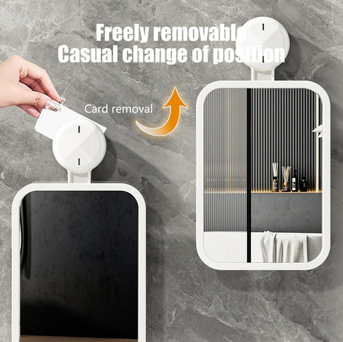 Espejo Cosmético Con Ventosa Para Baño, Montaje En Pared