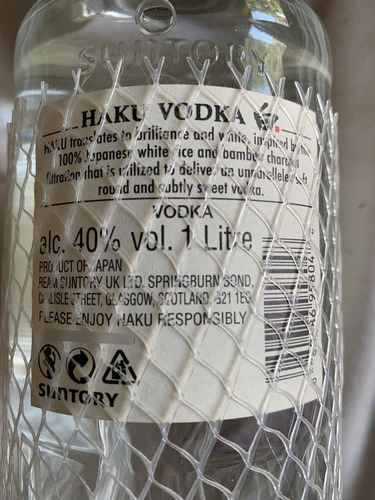 Haku Vodka 1 Litro Vodka Japones Destilado De Arroz