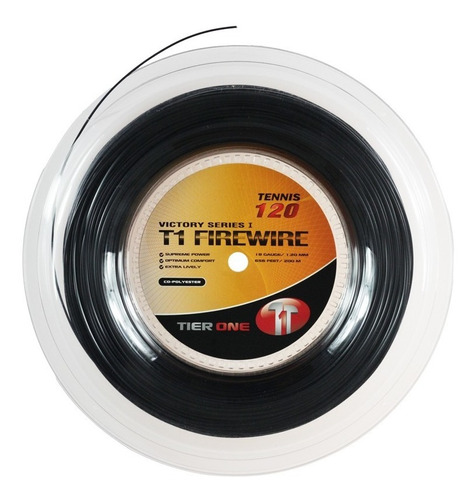 Cuerda Para Raqueta Tier One T1 Firewire 1.30mm Black