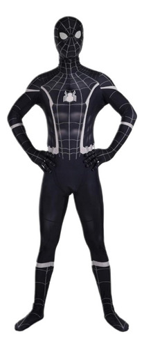 Traje De Spiderman Negro Cosplay Unisex De Adulto Spandex