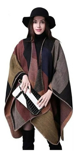 Capa Para Las Mujeres Señora Chal Poncho Suéter Abrigo Color