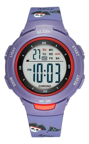 Reloj Slop Deportivo Morado Sw8217k4 De Plástico Para Niño