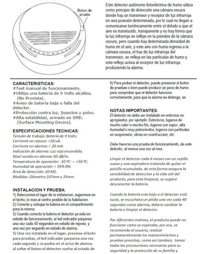 1 Alarma Detector De Monóxido De Carbono + 1 Sensor Humo