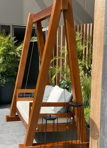 Hamaca De Madera Con Soporte Ó Pergola